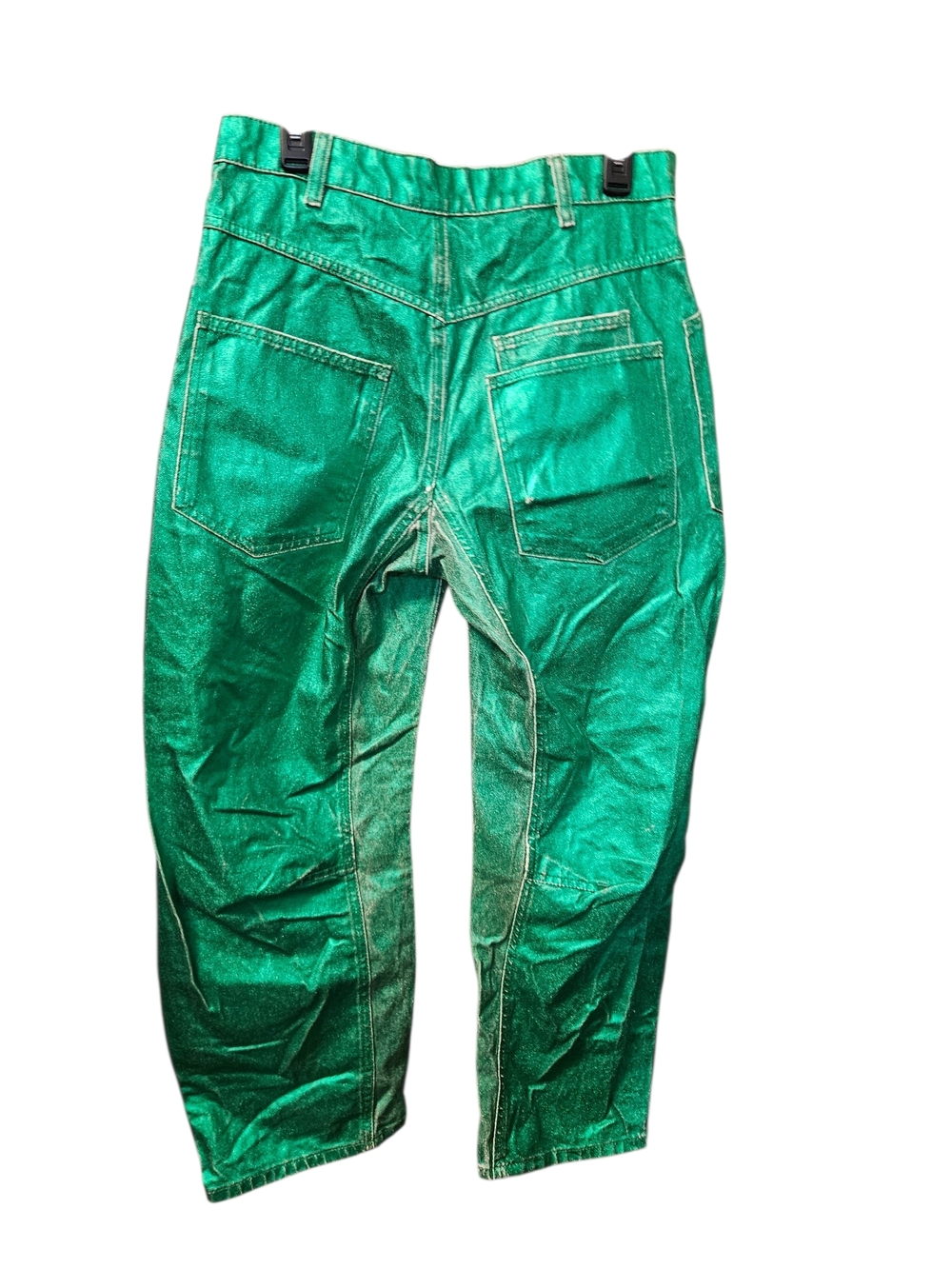 Free People Emerald Green Wide Leg Jeans - Picture 2 of 5